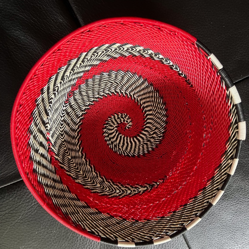 African Zulu handwoven wire basket